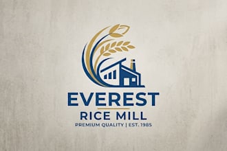 design a professional and modern rice mill logo for your brand