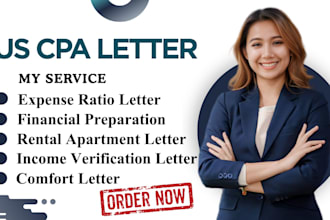 write CPA letter, verify statement, comfort letter, compilation as licensed CPA