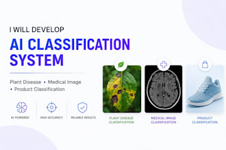 develop a plant disease, medical image, or product classification ai system