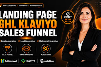 ghl landing page sales funnel klaviyo landing page mailchimp ghl automation flow