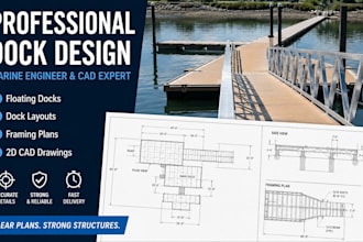 design professional marine dock drawings floating dock cad waterfront boat dock