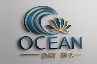 design ocean day spa business brand logo