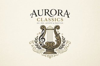 design a timeless and elegant classical music logo for your brand
