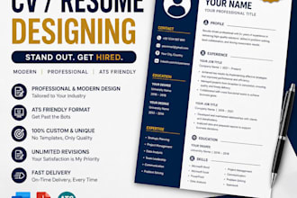 design modern resume CV and cover letter