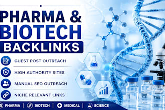 provide high authority pharma and biotech backlinks