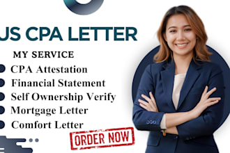 get you US CPA letter CPA comfort letter CPA verification letter profit and loss