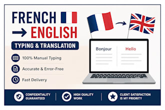 do accurate french to english typing and document conversion