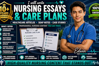 write SEO nursing content, healthcare articles, and professional care plans