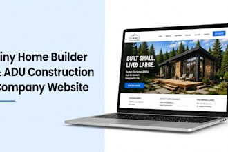 create tiny home builder or adu construction company website