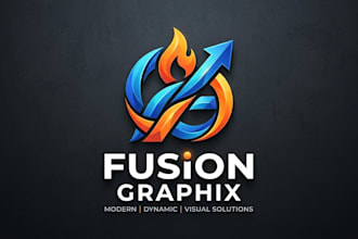 design a modern and dynamic fusion logo for your brand