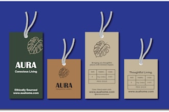 do design luxury hang tag, clothing tag or label