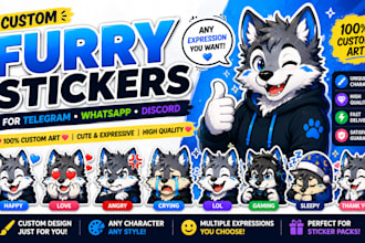 create custom ai furry stickers for telegram and whatsapp