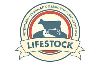 design cow life stock family farm logo