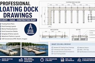 design floating dock cad drawings construction layout plans gangway ramp layout