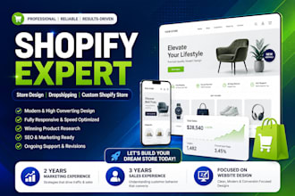 design or redesign a professional shopify store