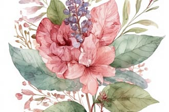 draw botanical watercolor clipart