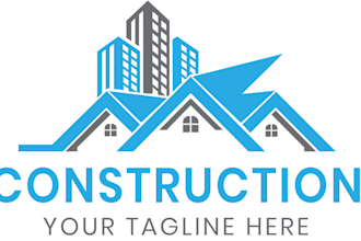 design luxury construction and real estate logo