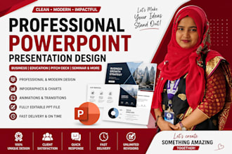 design professional powerpoint presentation slides, pitch deck and PPT