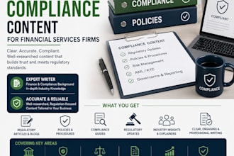 write regulatory compliance content for financial services firms