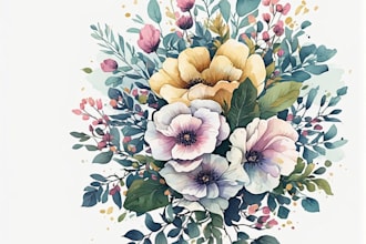 design watercolor floral and botanical logo