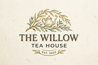 design a warm and elegant tea house logo for your brand