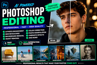do custom ai editing, ai upscale, retouching , manipulation