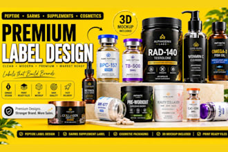 do peptide via label design, peptide sarms supplement and cosmetic label design