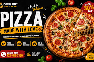 design restaurant flyer, food poster and menu advertisement