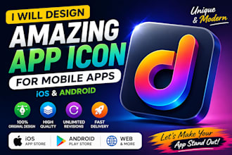 design amazing app icons for mobile apps, ios and android