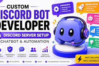 custom discord bot developer discord gaming nft automation server setup chatbot