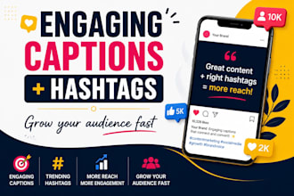 write social media captions and engaging content