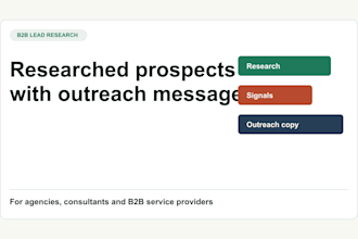 research b2b leads and write personalized outreach messages