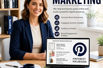 create pintrest pins and facebook graphics professionally