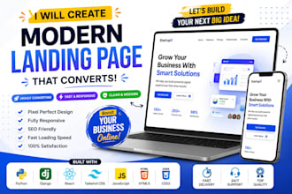 build fast responsive react django web app for business
