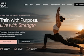 build squarespce fitness trainer website yoga coach website wix pilates website