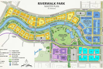 render 2d 3d master plan, site plan, commercial site development