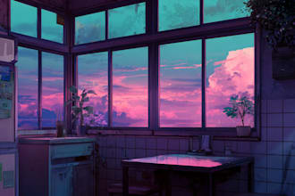 design a aesthetic lofi background for music videos