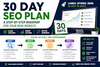 create 30 day SEO strategy new website