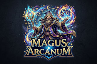 design a magical and powerful wizard logo for your brand