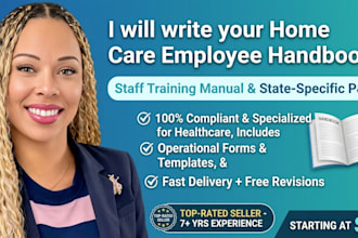 write home care employee handbook, healthcare policy and staff training manual
