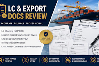 review and check your contract, lc and export shipping documents