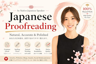 proofread and edit your japanese naturally by a native speaker