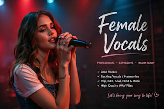 be your female singer vocal,female session singer female rnb singer songwriter