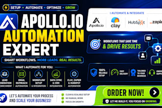 setup and manage apollo io automation systeme io landing page funnel clay com