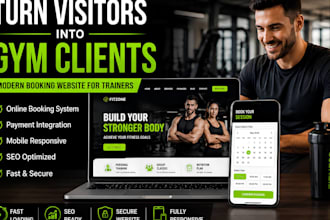 design gym and fitness trainer wordpress booking site with online scheduling