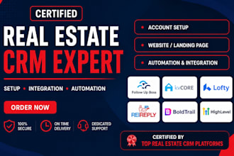 setup real estate crm lofty crm, boldtrail, kvcore, gohighlevel, follow up boss