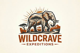 design a modern and adventurous safari logo for your brand