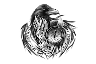 design norse mythology combined family love skin logo
