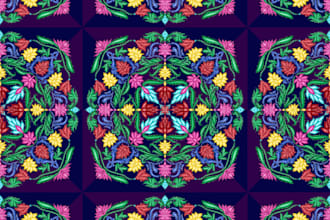 create fashion illustration and seamless textile patterns
