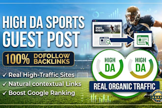 sports guest post high da and real traffic site for niche SEO ranking